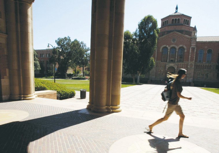 A student walks on the University of California Los Angeles campus.. (photo credit:REUTERS)