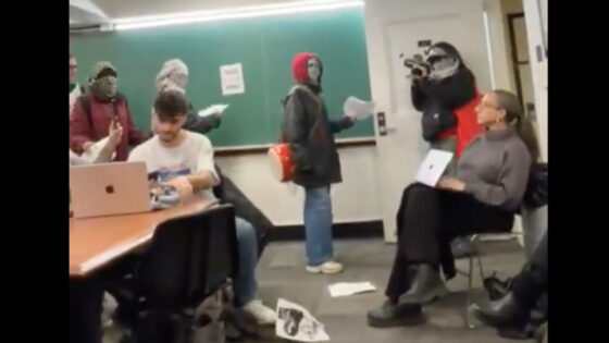 Anti-Israel agitators disrupting an Israeli history class at Columbia University, New York City, Jan. 21, 2025. Photo: Screenshot